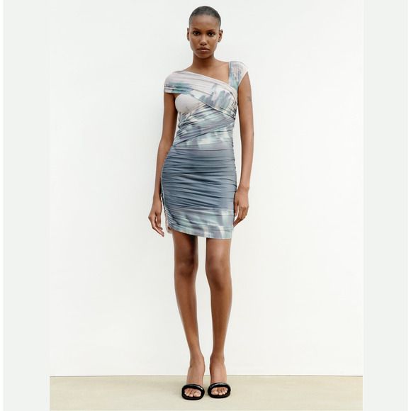 ZARA Ruched Mini Dress NWT - Picture 12 of 17